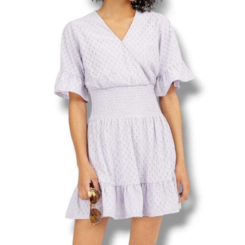 Nwt Michael Michael Kors Womens Eyelet Smocked Casual Dress
